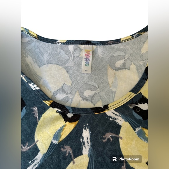 EUC LuLuRoe Yellow Bird T-Shirt Women’s Size Medium - Picture 6 of 8